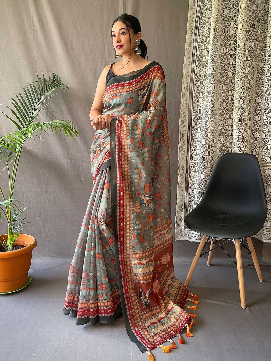 karagiri kalamkari printed saree