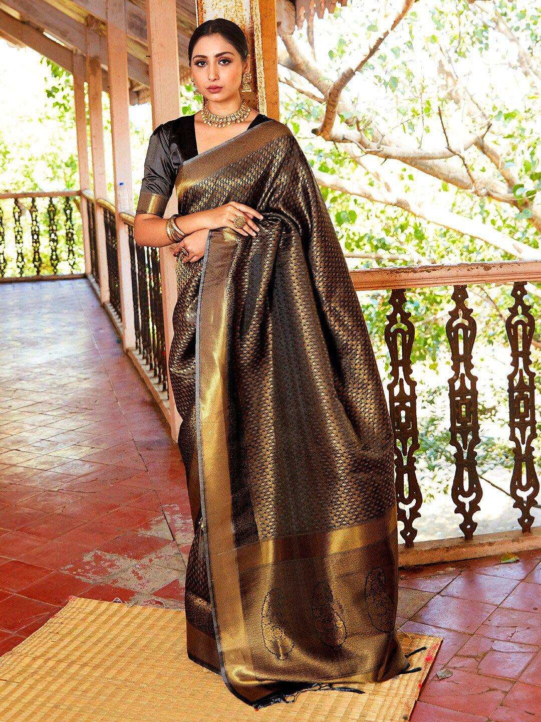 karagiri paisley woven design zari kanjeevaram saree