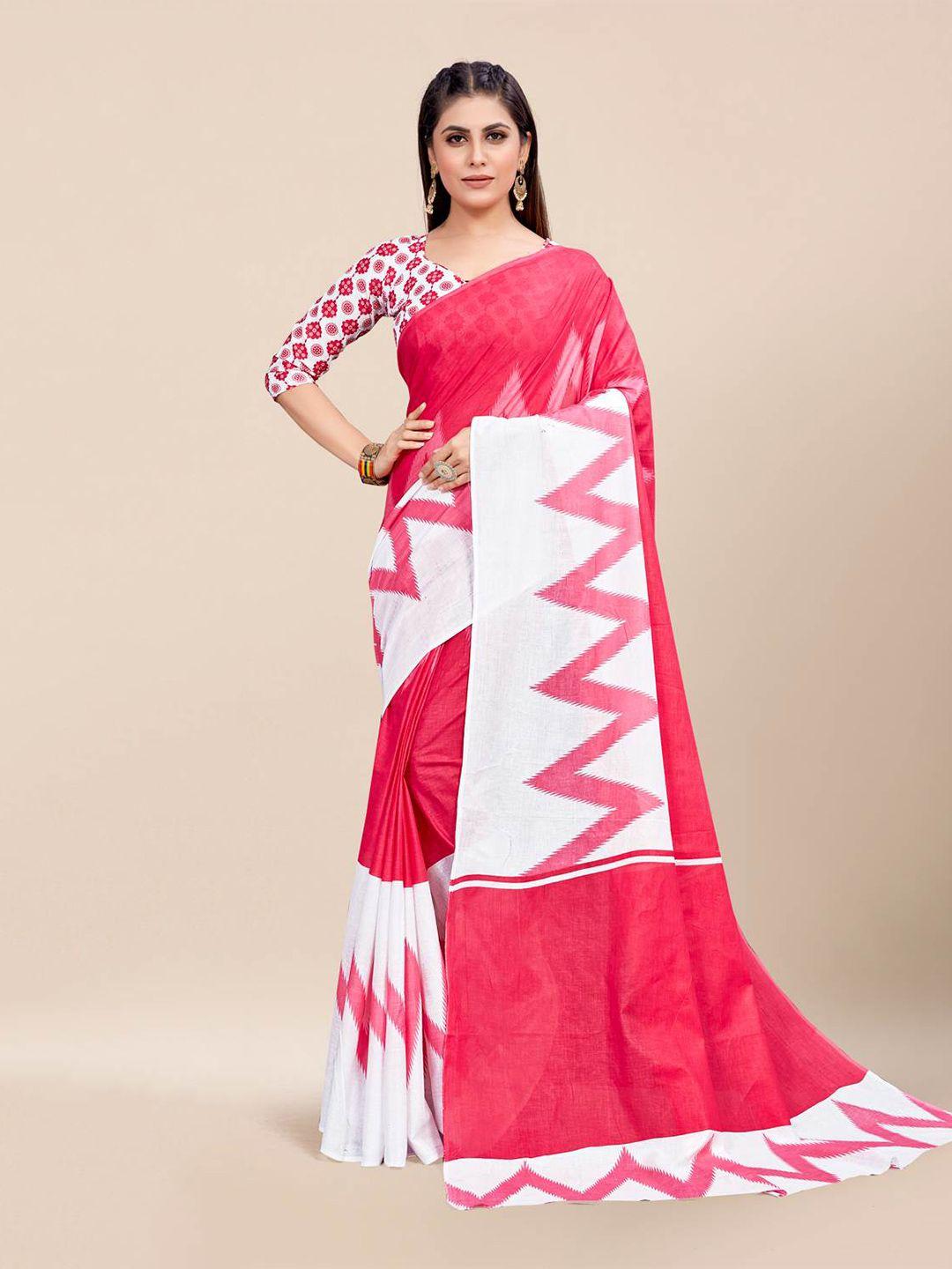 karagiri pink & white saree