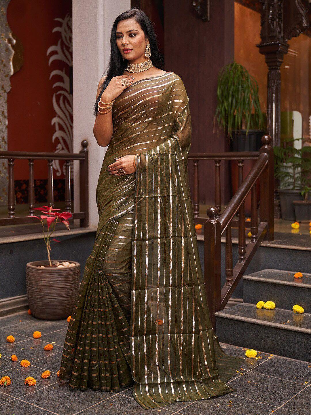 karagiri sheer zari striped saree