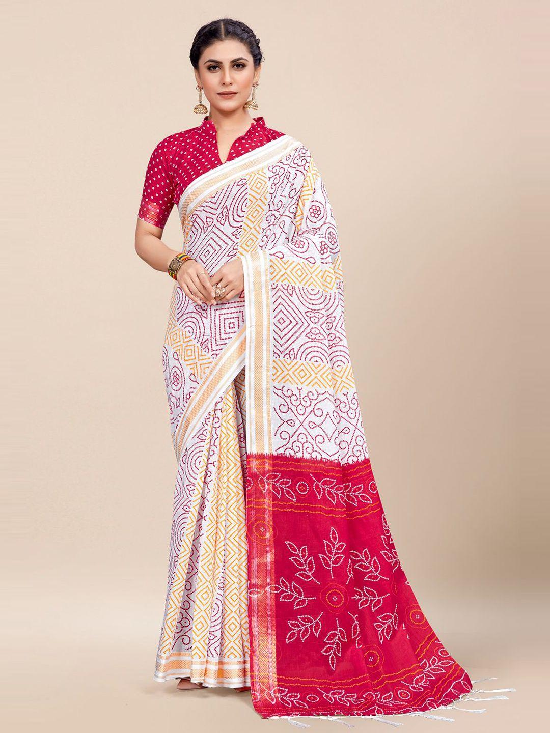 karagiri white & red kota saree