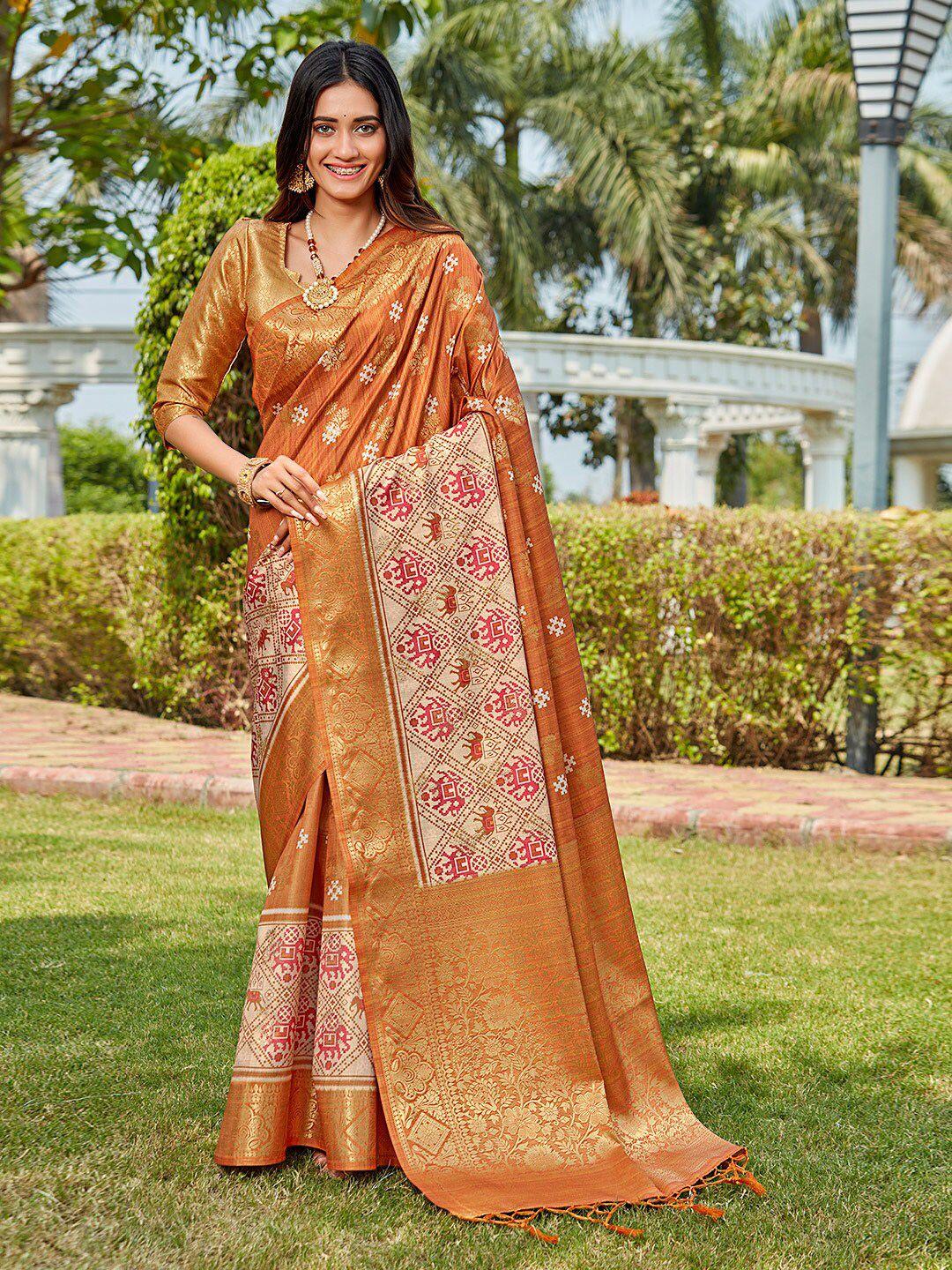 karagiri woven design zari silk blend banarasi saree