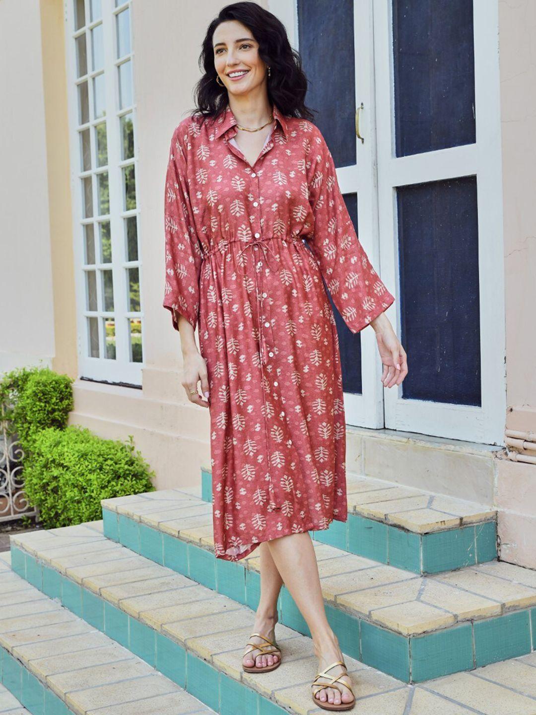 karaj jaipur printed a-line dress