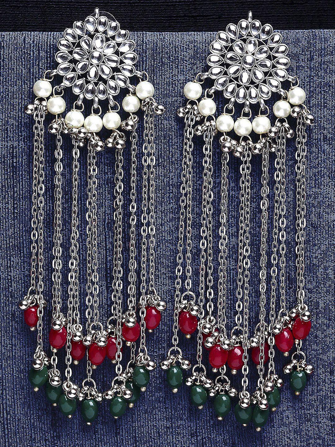 karatcart red classic drop earrings
