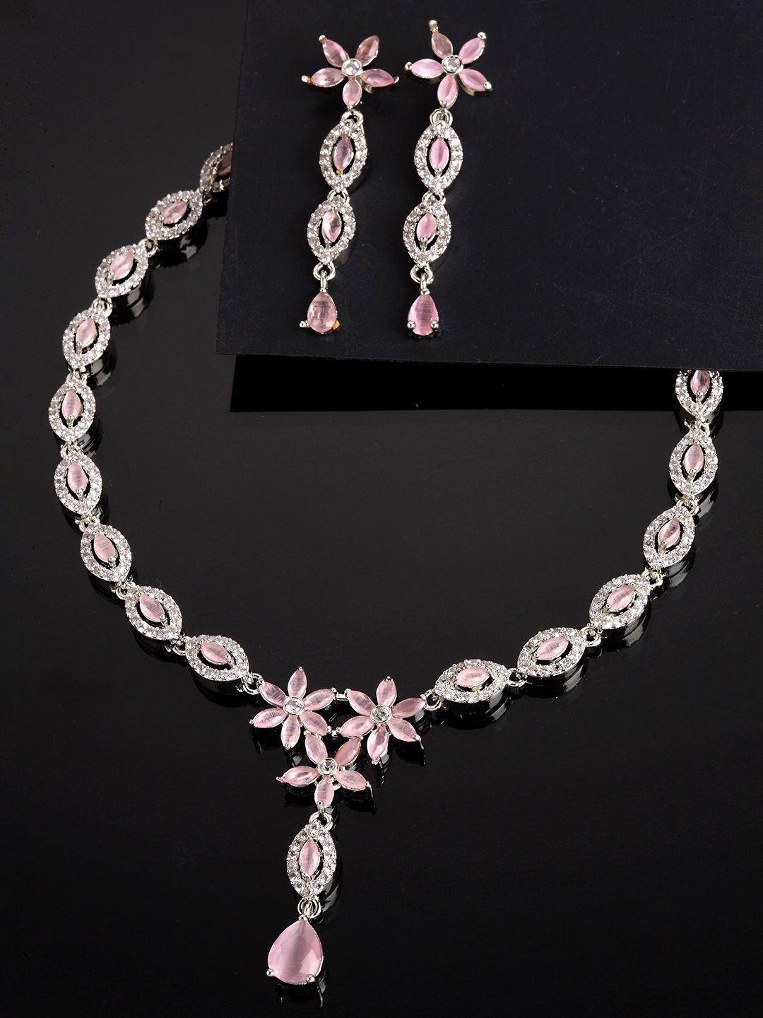 karatcart cubic zirconia-studded jewellery set