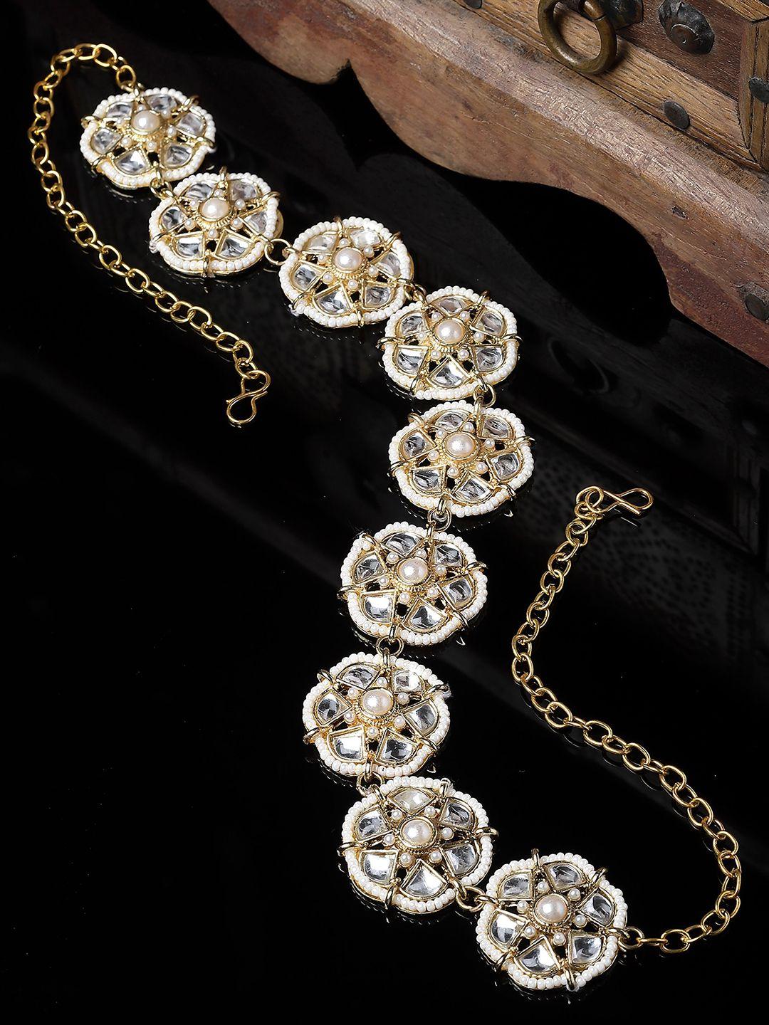 karatcart gold plated kundan studded sheeshphool