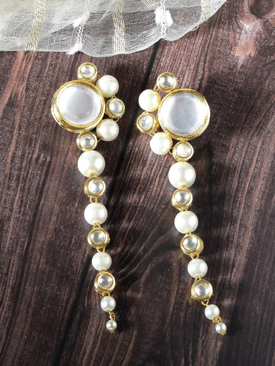 karatcart gold-toned drop earrings