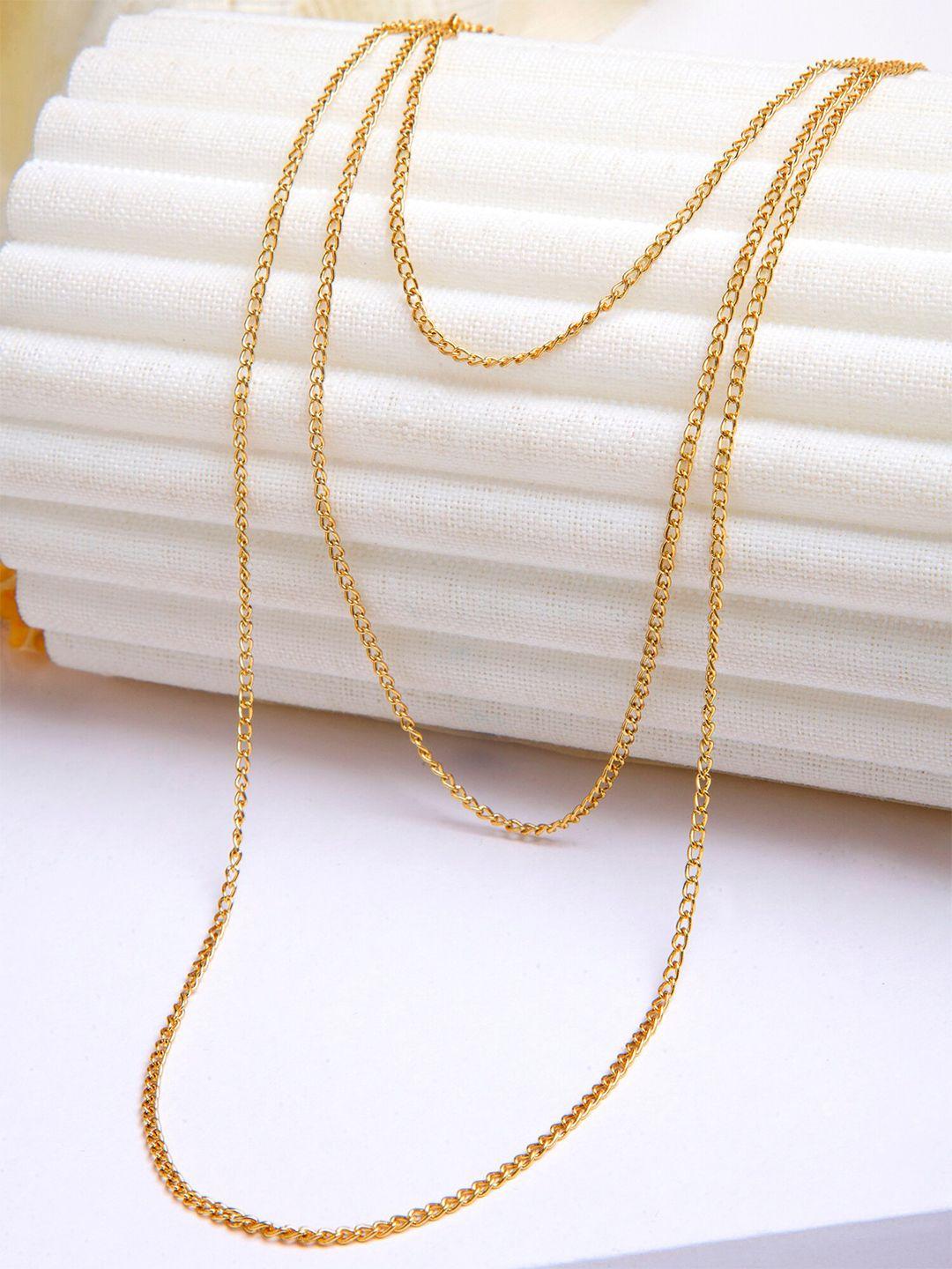 karatcart gold-toned gold-plated layered chain