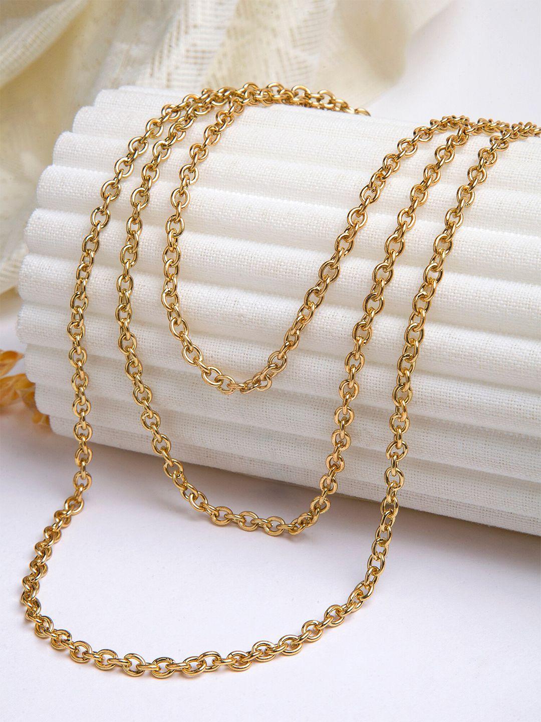 karatcart gold-toned gold-plated layered chain