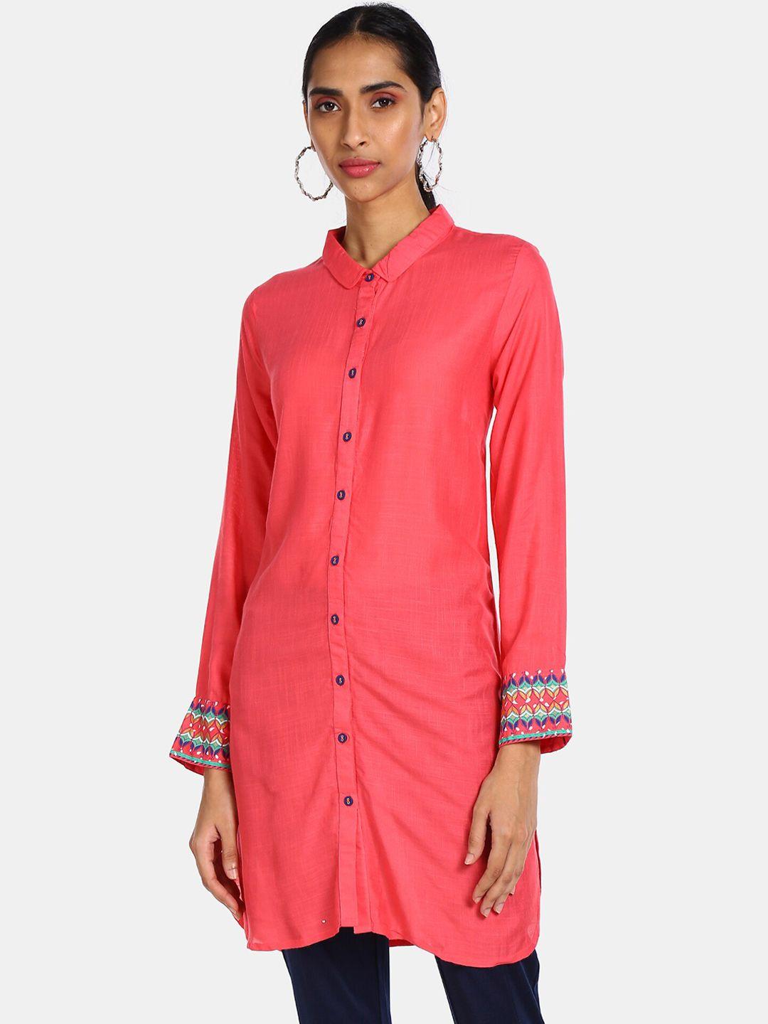 karigari women pink solid kurta
