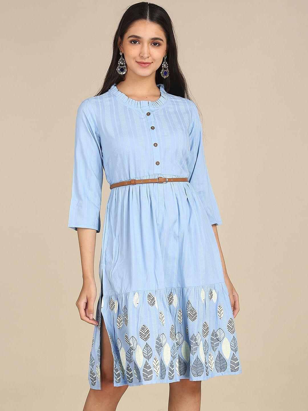 karigari blue ethnic motifs a-line dress