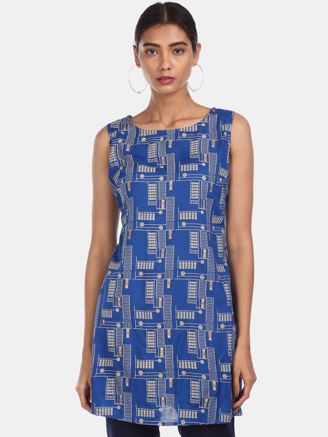 karigari women blue printed kurta