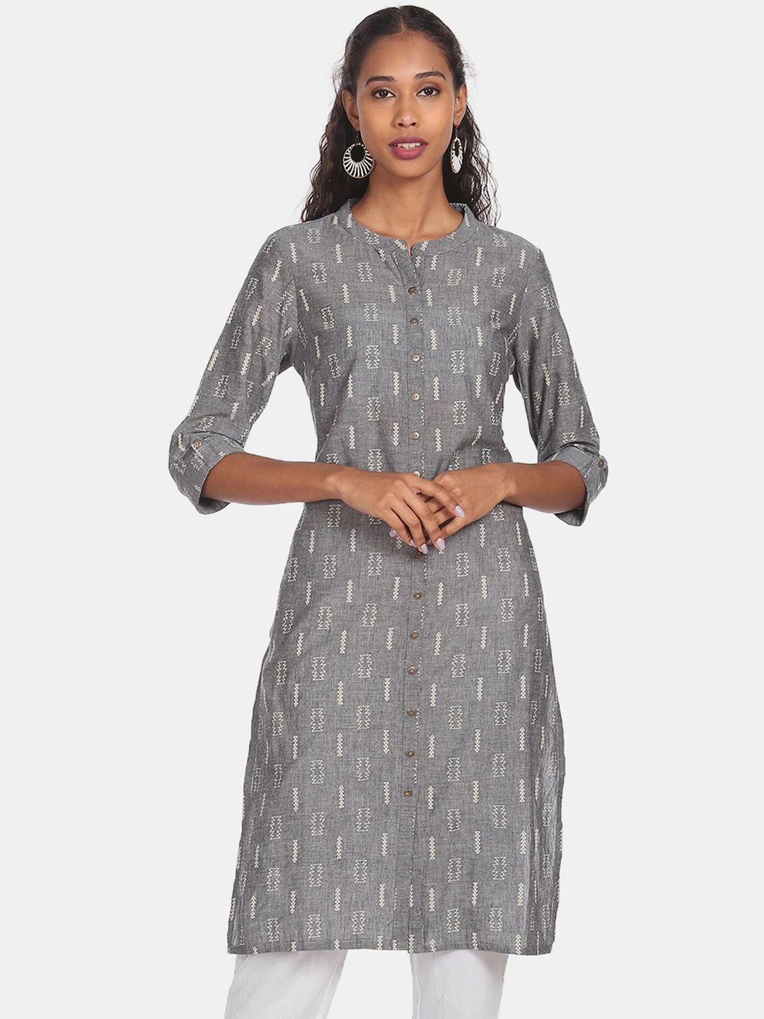 karigari women grey printed kurta