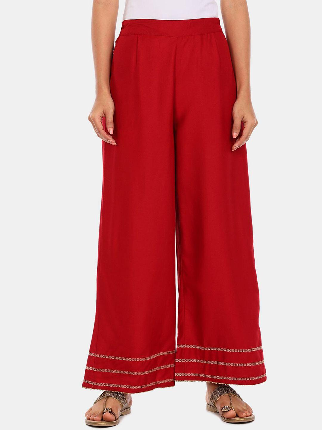 karigari women maroon trousers