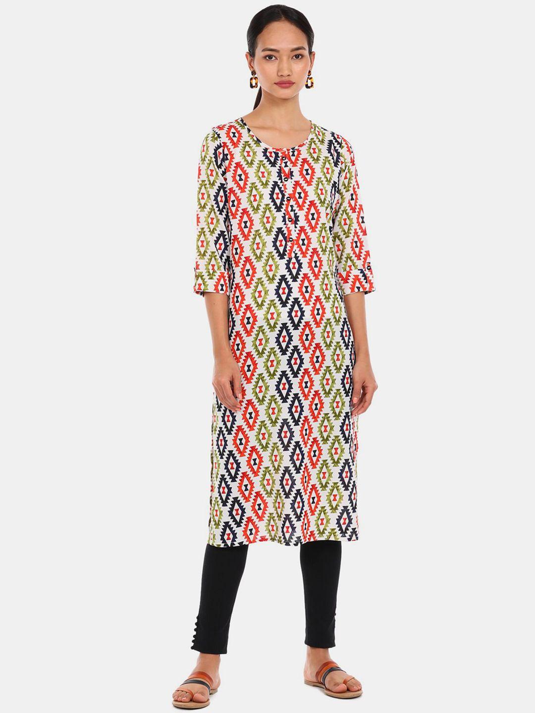 karigari women multicoloured geometric printed kurta