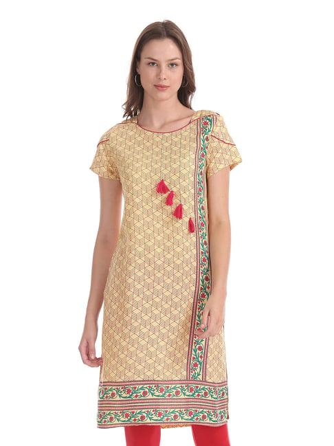 karigari yellow printed kurta