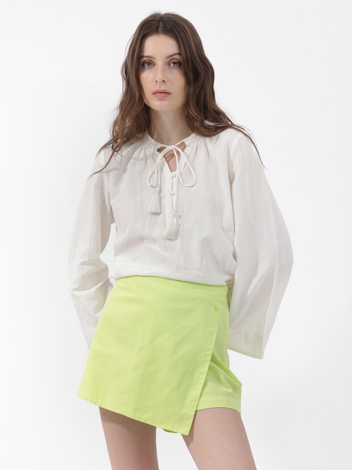 karine fluorescent green cotton skirt