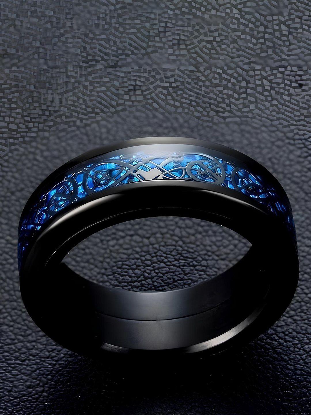 karishma kreations set of 2 celtic ingraved stainless steel dragon rings