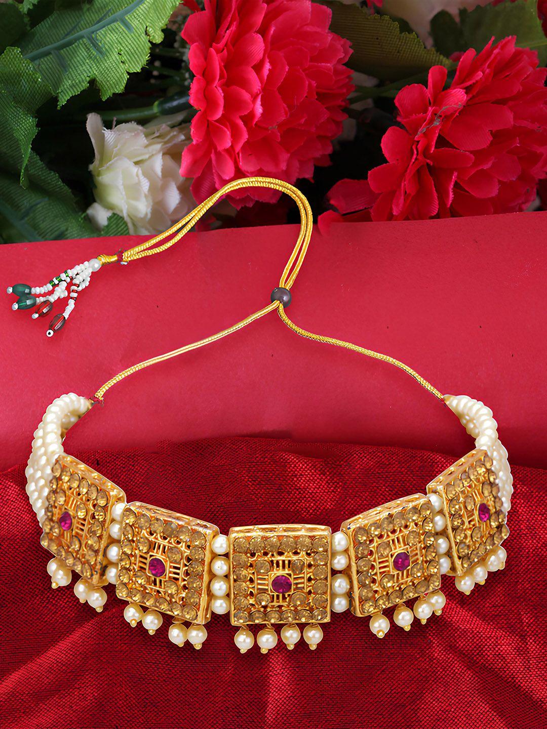 karishma kreations gold-plated choker necklace
