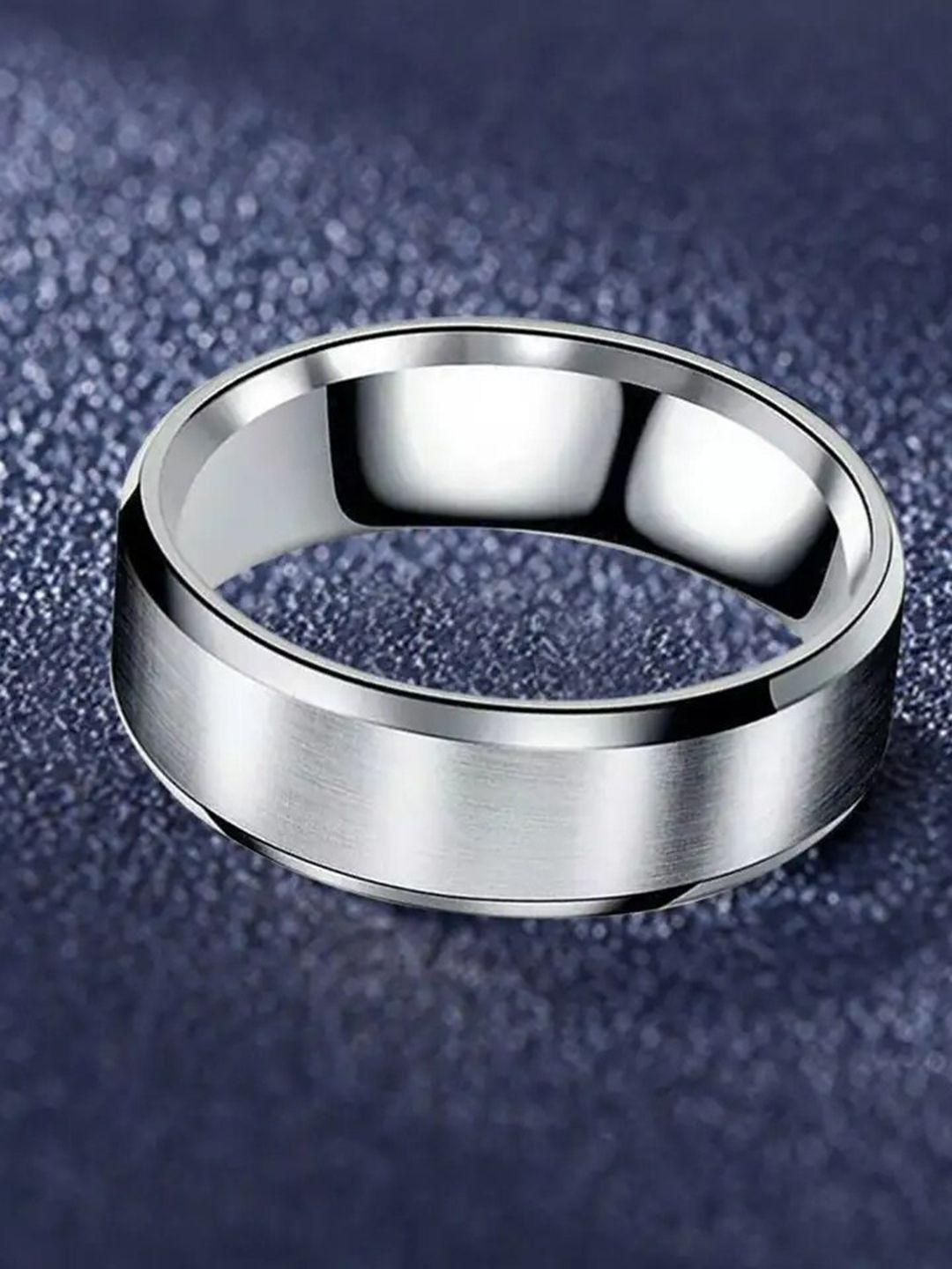 karishma kreations set of 2 silver-plated stainless steel finger rings