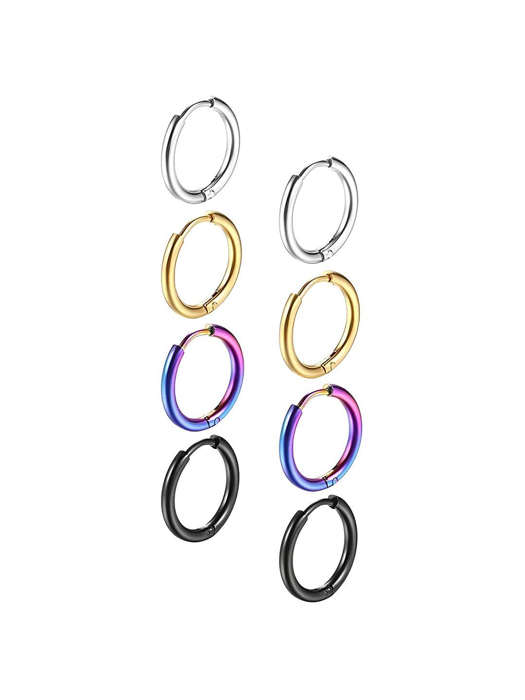 karishma kreations set of 4 contemporary hoop earrings