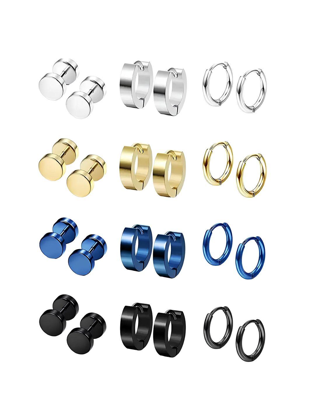 karishma kreations unisex set of 6 contemporary hoop earrings