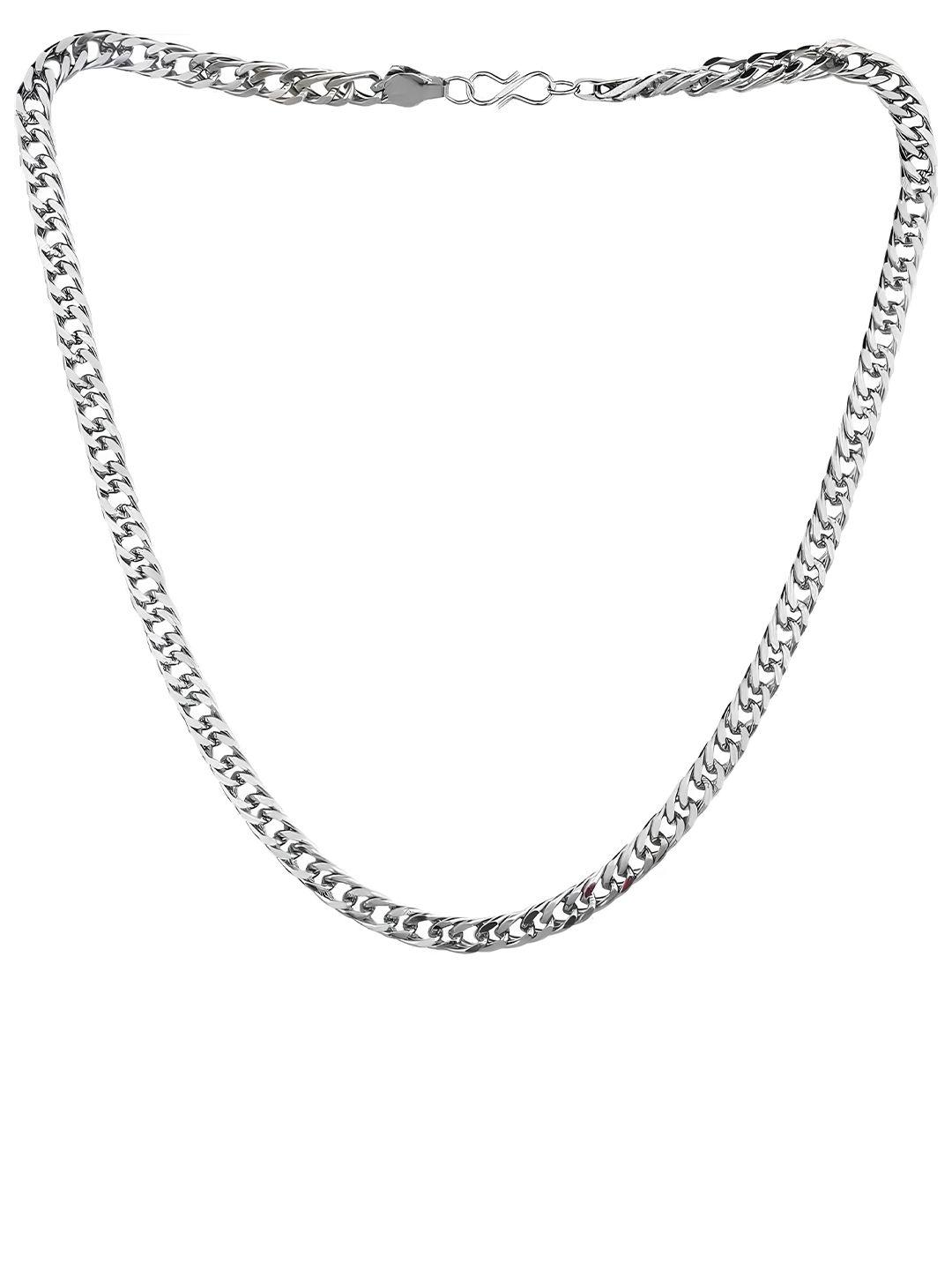 karishma kreations unisex stainless steel silver-plated chain