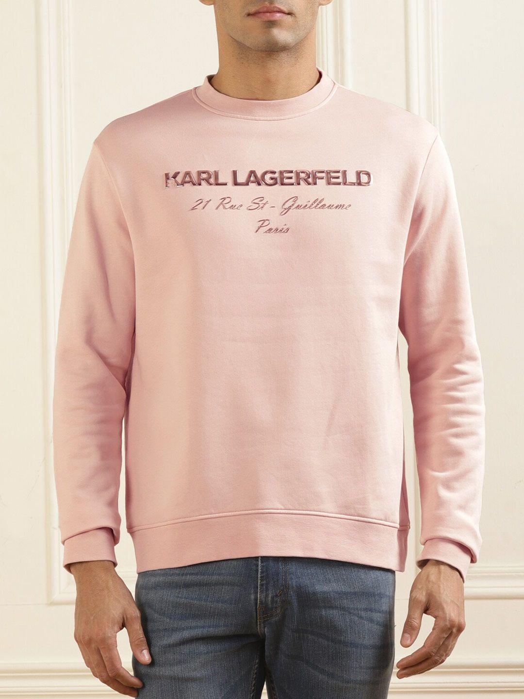 karl lagerfeld brand logo 3d printed pure cotton pullover sweatshirt