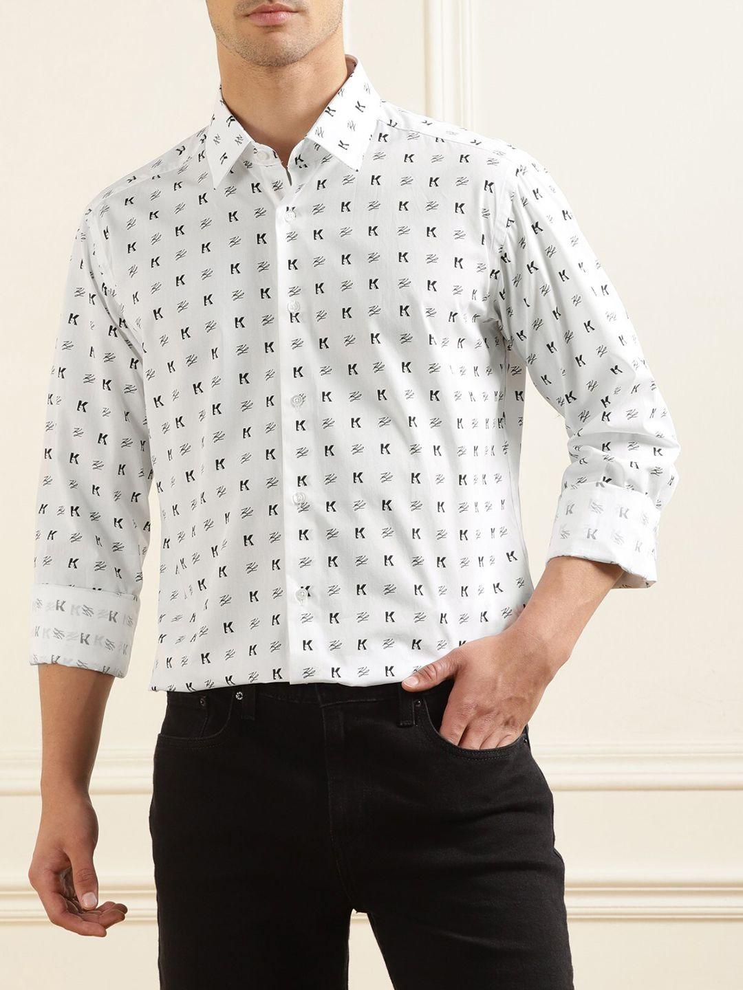 karl lagerfeld abstract printed casual cotton shirt