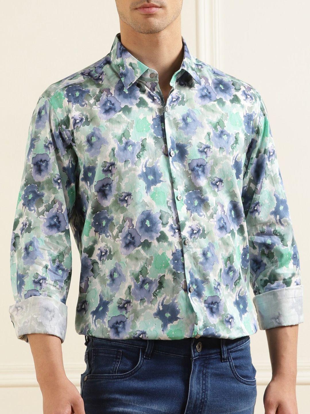 karl lagerfeld floral printed cotton casual shirt