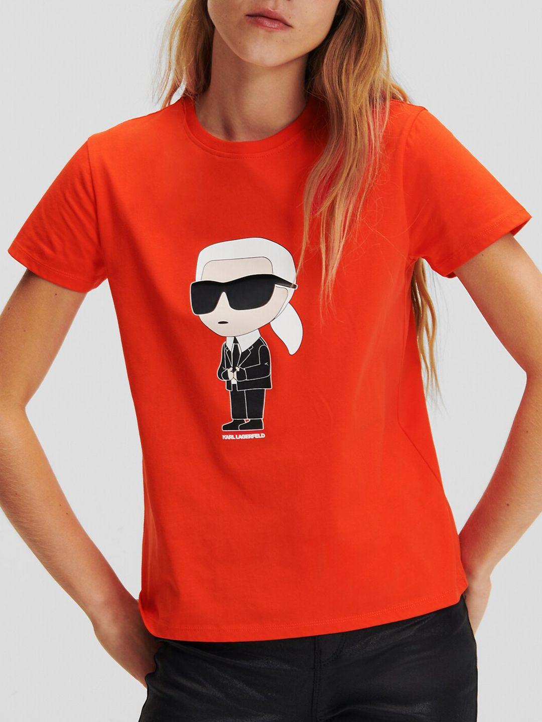 karl lagerfeld graphic printed cotton t-shirt