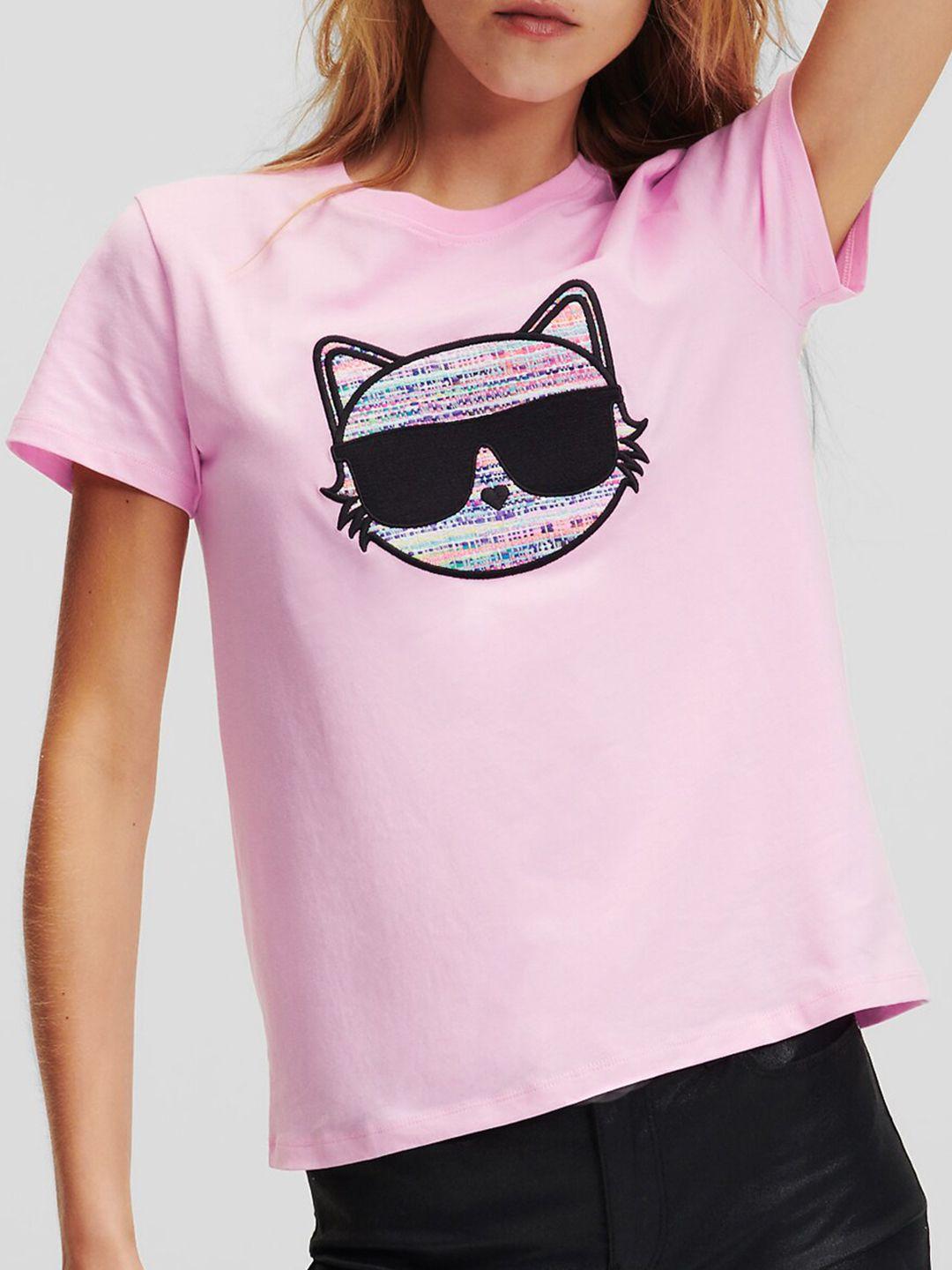 karl lagerfeld graphic printed cotton t-shirt