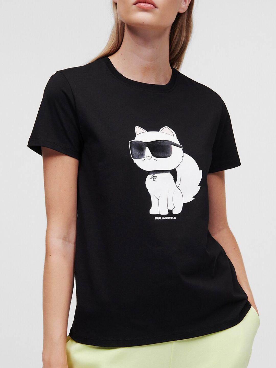 karl lagerfeld graphic printed cotton t-shirt