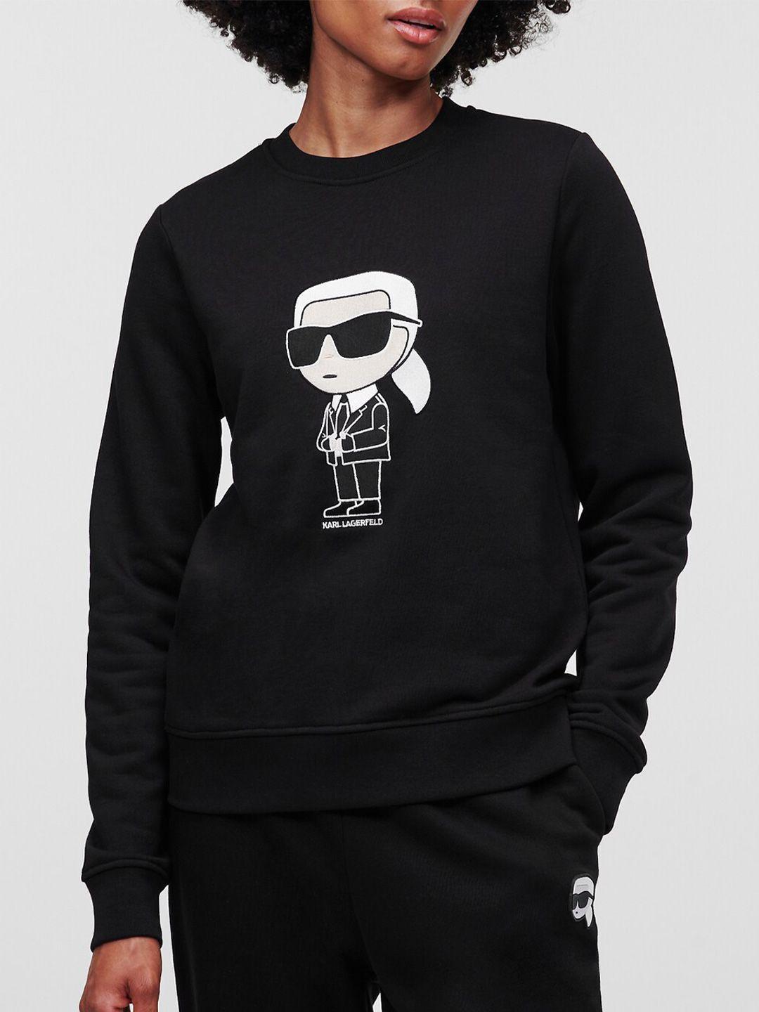 karl lagerfeld graphic printed pullover cotton sweatshirt