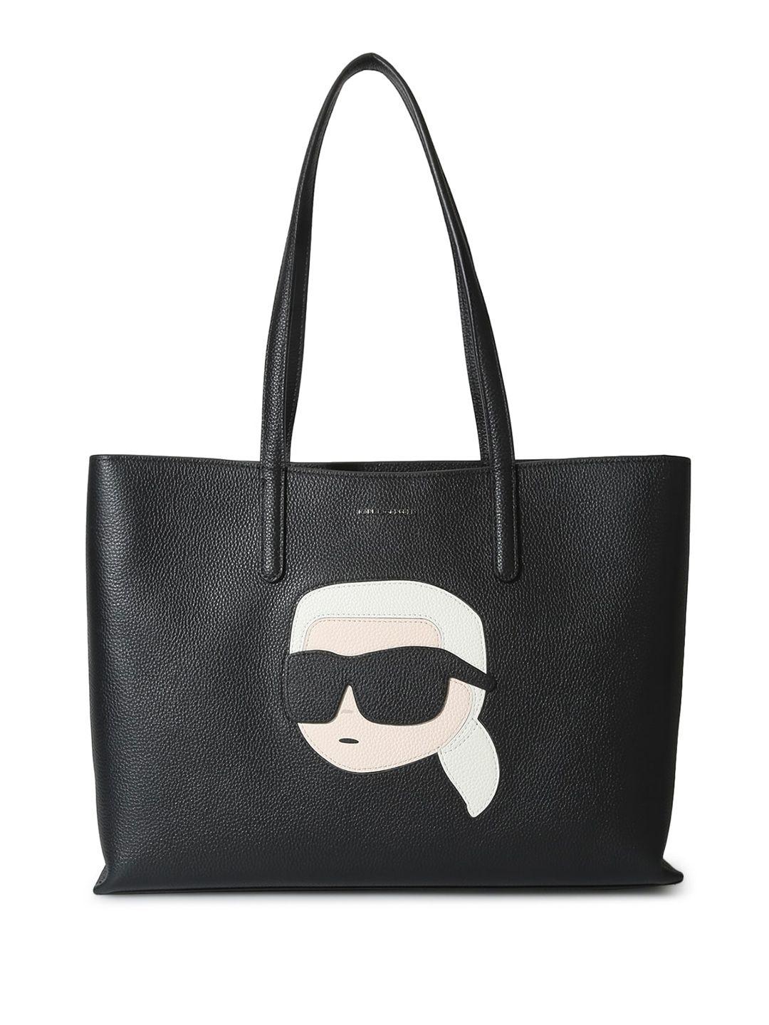 karl lagerfeld ikonik printed leather oversized shopper tote bag