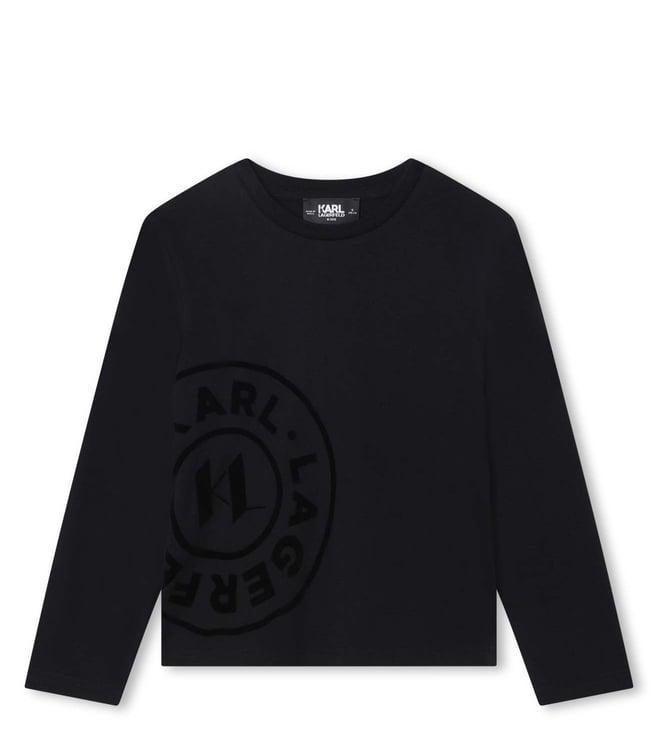 karl lagerfeld kids black logo regular fit t-shirt