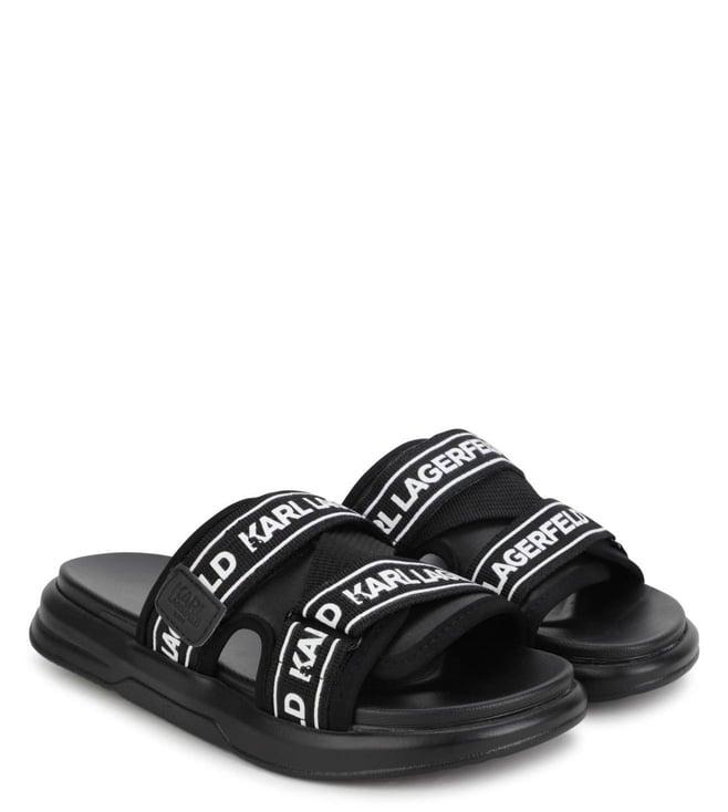 karl lagerfeld kids black logo slide sandals