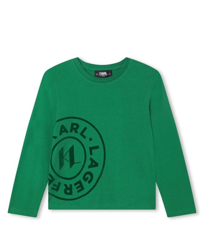 karl lagerfeld kids green logo regular fit t-shirt