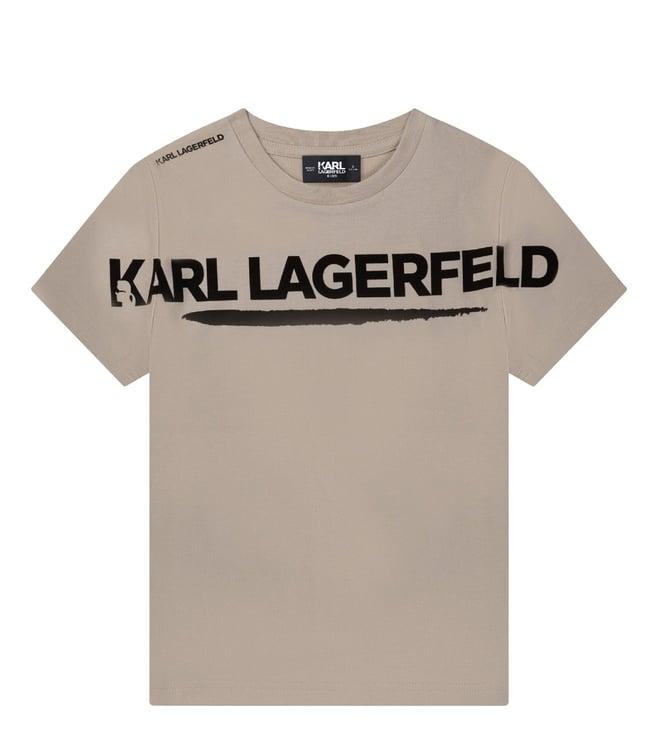 karl lagerfeld kids pale stone logo regular fit t-shirt