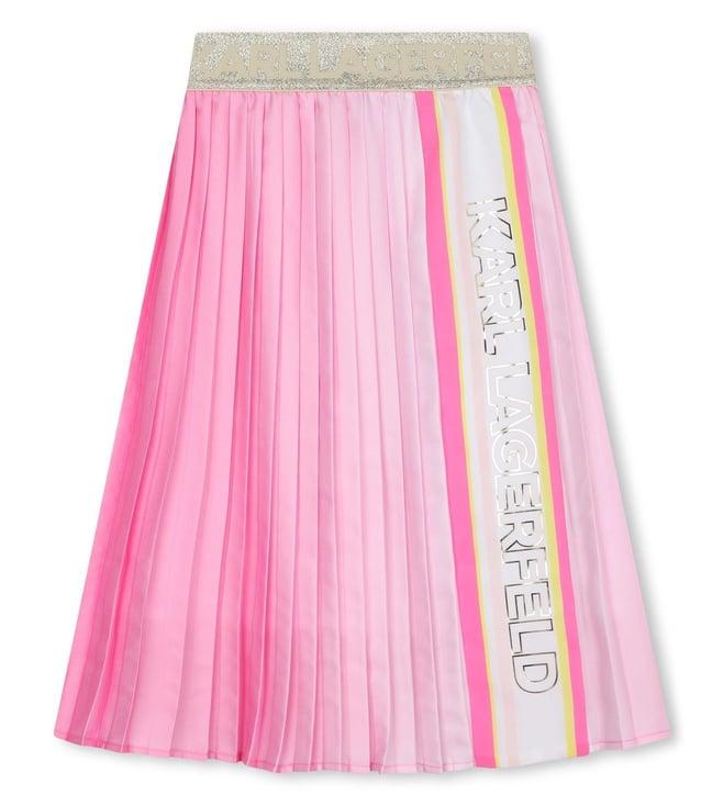 karl lagerfeld kids pink logo regular fit skirt