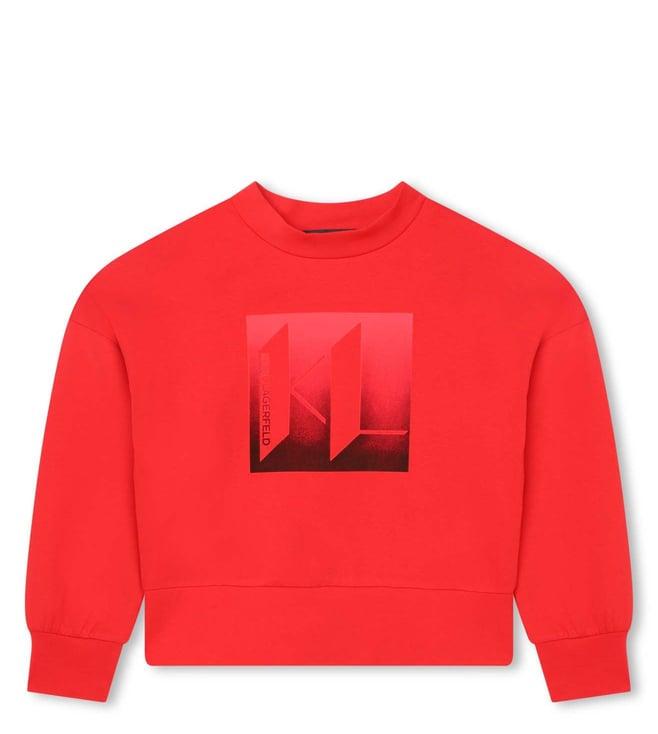 karl lagerfeld kids red logo regular fit sweatshirt