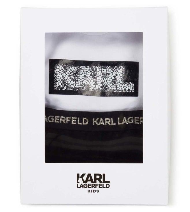 karl lagerfeld kids white black logo regular fit t-shirt & pants