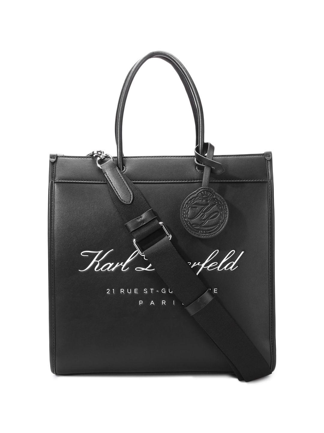 karl lagerfeld leather shopper handheld bag