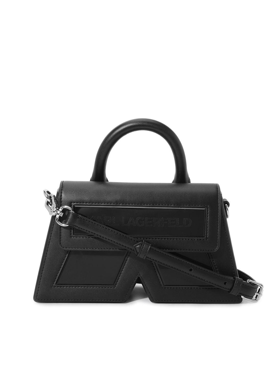 karl lagerfeld leather structured handheld bag
