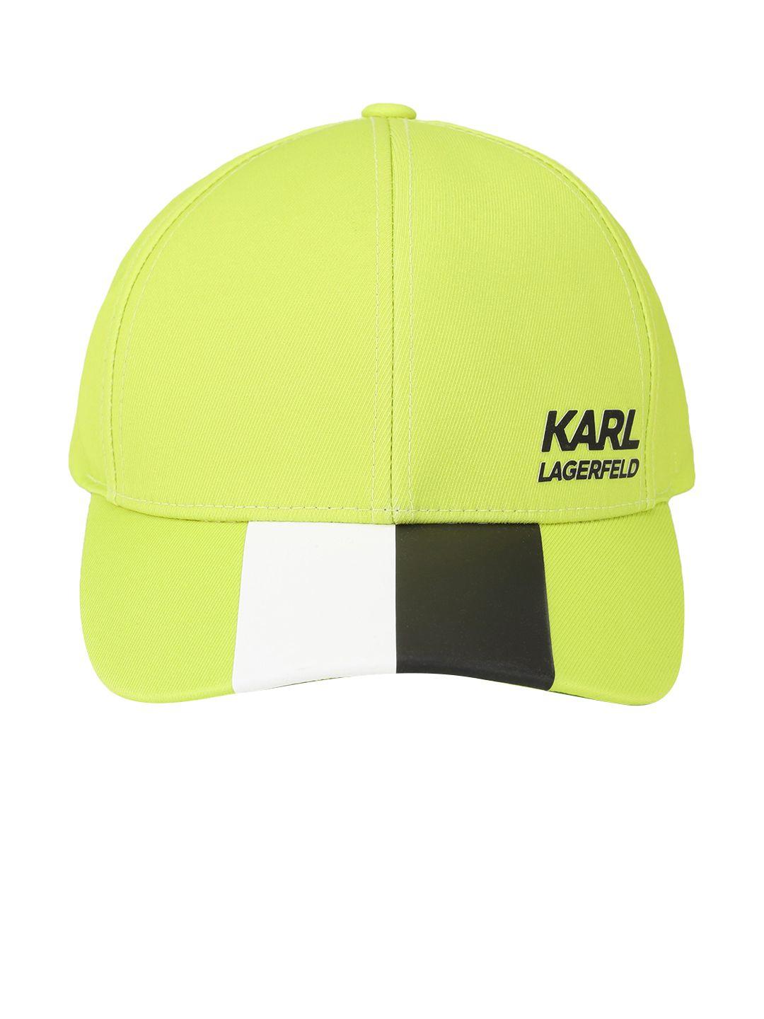 karl lagerfeld men yellow printed baseball cap