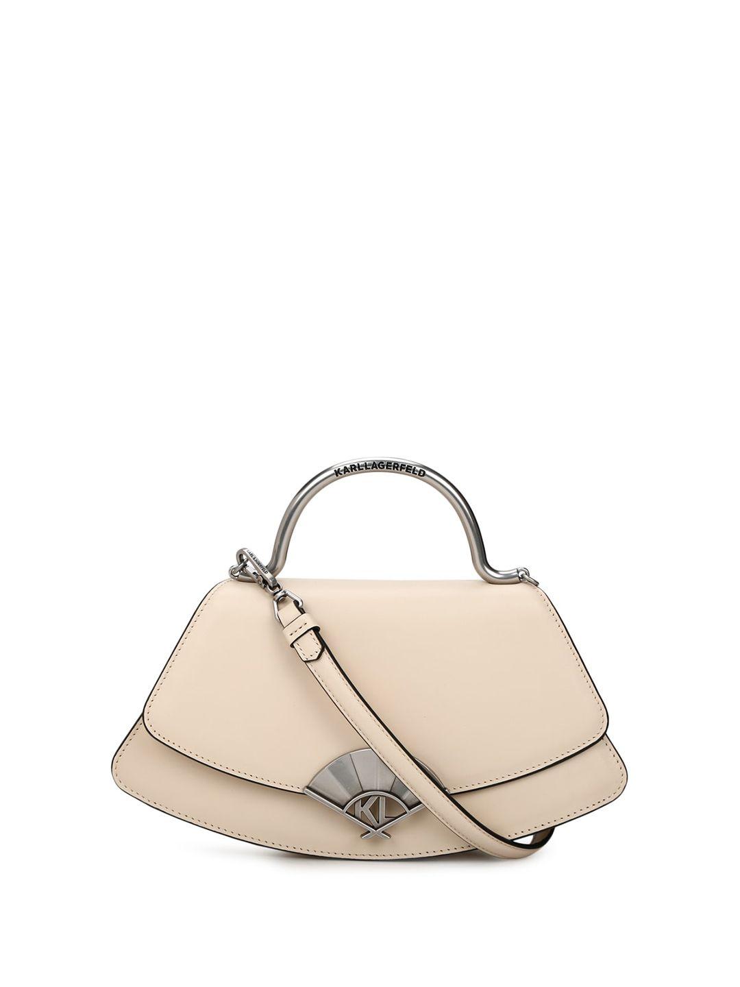 karl lagerfeld structured leather satchel bag