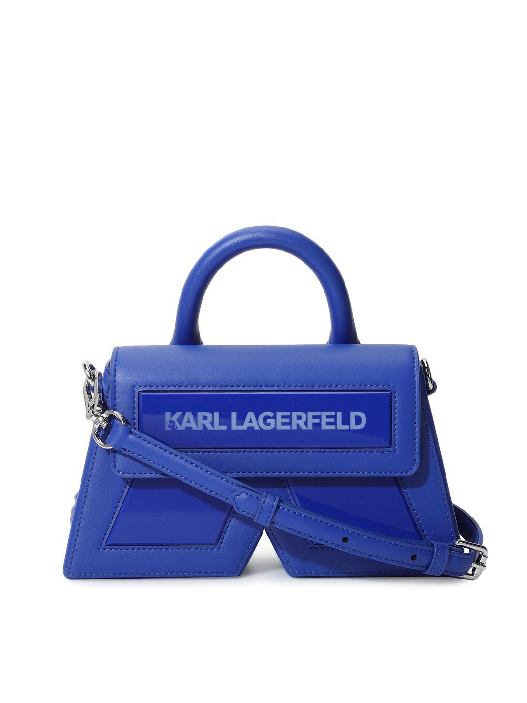 karl lagerfeld textured leather structured handheld bag