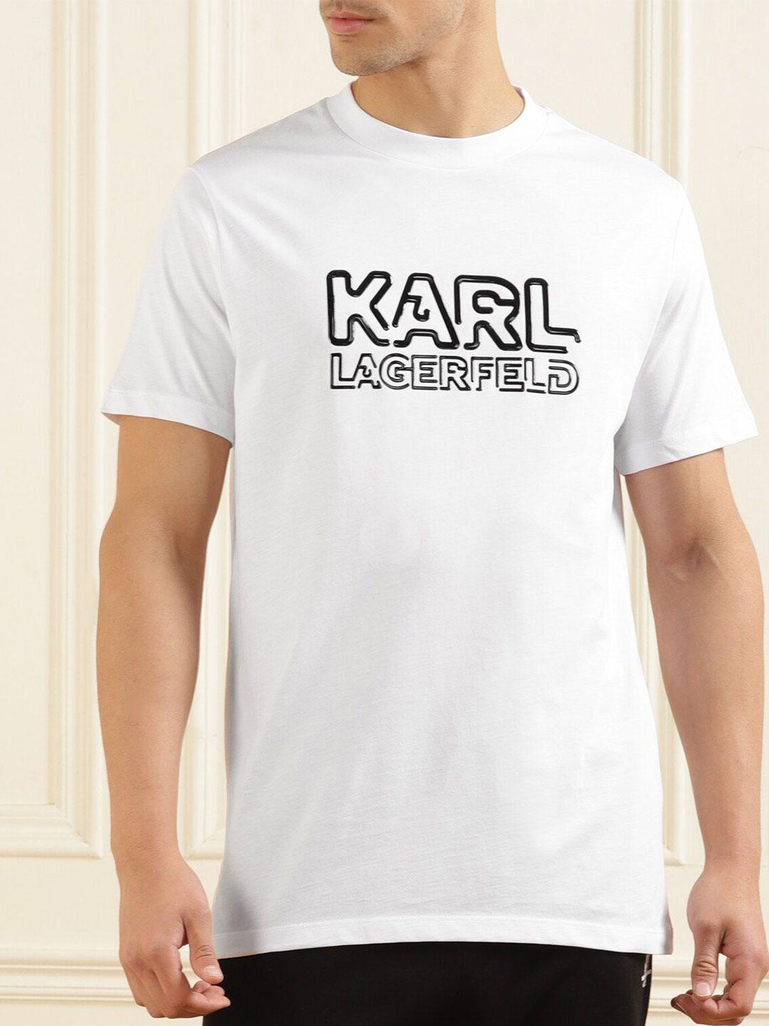 karl lagerfeld typography printed casual cotton t-shirt