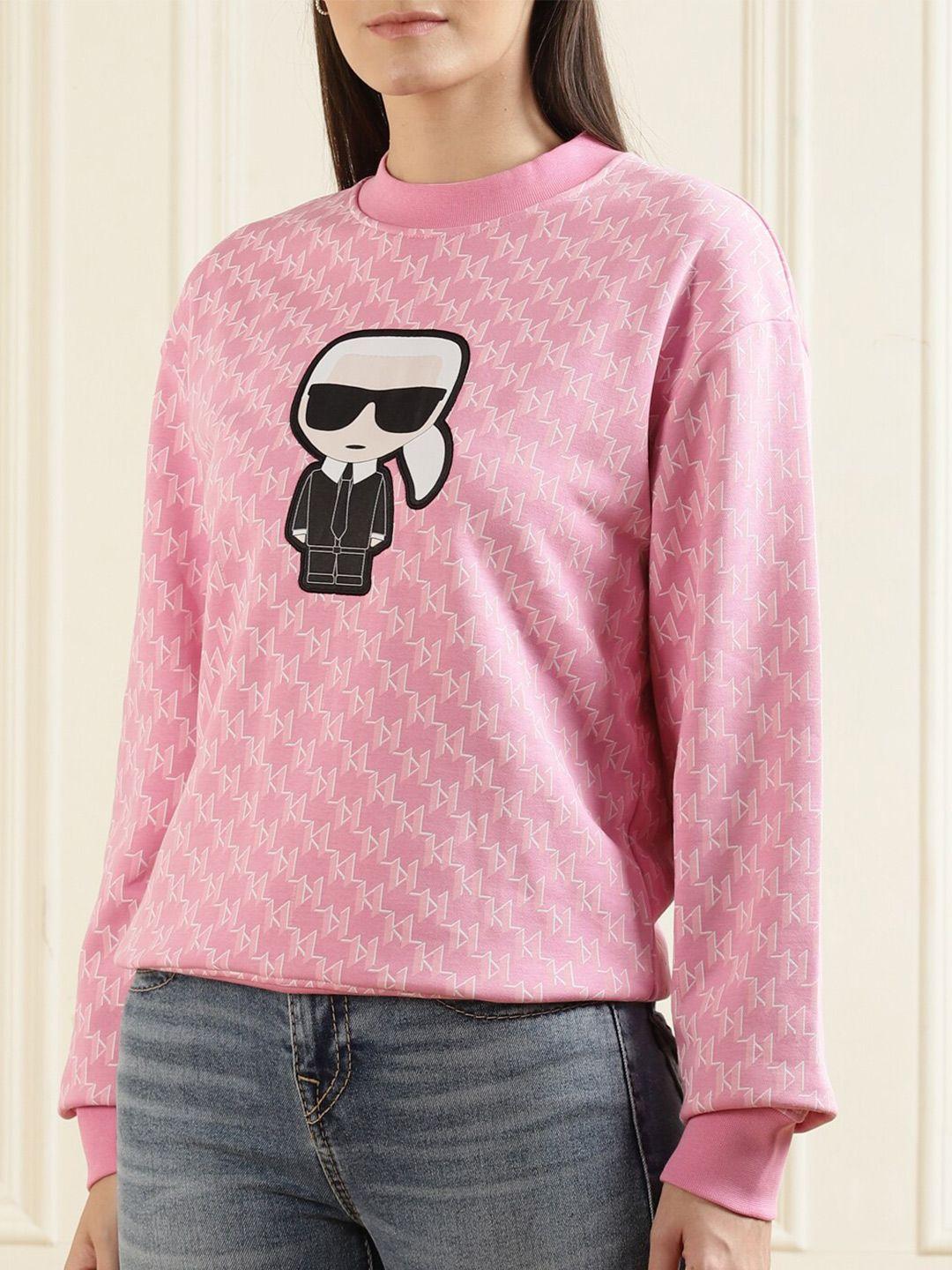 karl lagerfeld women pink printed sweatshirt