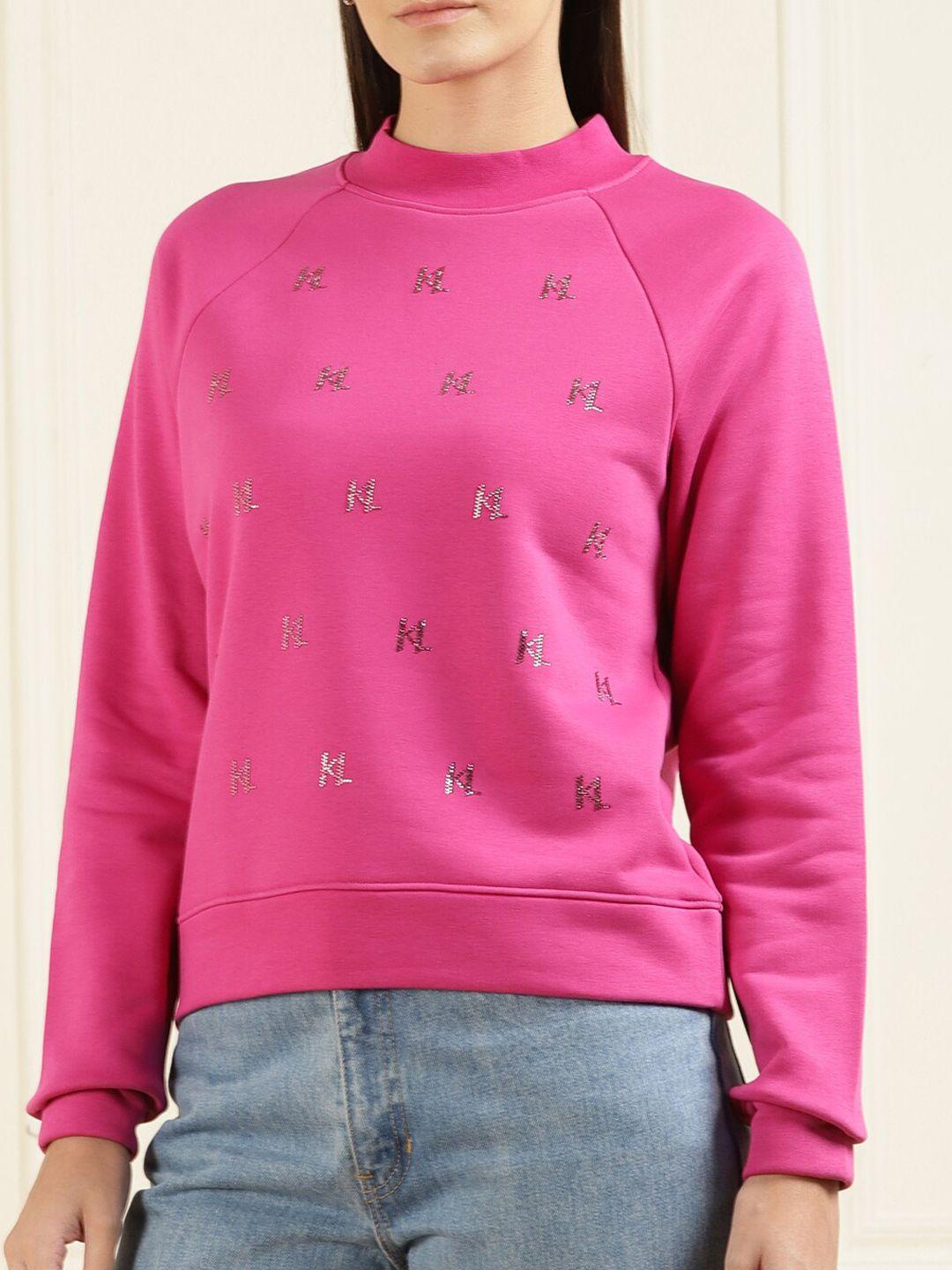 karl lagerfeld women pink printed sweatshirt